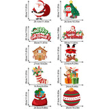 Set of 10 Christmas Hanging Door Decorations - Santa, Snowman, Stocking, and Gingerbread Ornaments (3 set, 30 pieces)