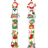 Set of 10 Christmas Hanging Door Decorations - Santa, Snowman, Stocking, and Gingerbread Ornaments (3 set, 30 pieces)