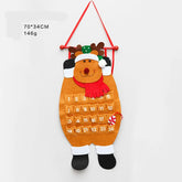 Reindeer Advent Calendar - Felt Christmas Countdown with 24 Pockets, Wall Hanging Decoration for Kids