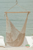 Mayan Legacy Extra Large Outdoor Cotton Mexican Hammock Chair in Cream Colour