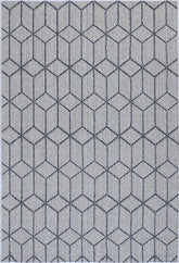 Vanuatu Greenslade Charcoal Geometric Flatweave Rug