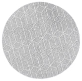 Vanuatu Sikua Grey Geometric Round Flatweave Rug