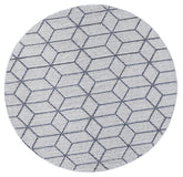 Vanuatu Greenslade Charcoal Geometric Round Flatweave Rug