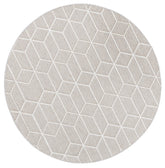 Vanuatu Maemae Beige Geometric Round Flatweave Rug