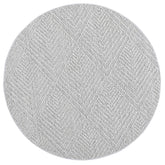 Vanuatu Kini Grey Geometric Round Flatweave Rug