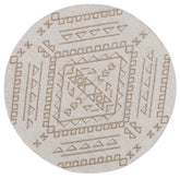 Vanuatu Kilifa Beige Tribal Round Flatweave Rug