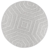 Vanuatu Suri Ash Geometric Round Flatweave Rug