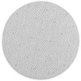 Vanuatu Walasi Ash Geometric Round Flatweave Rug