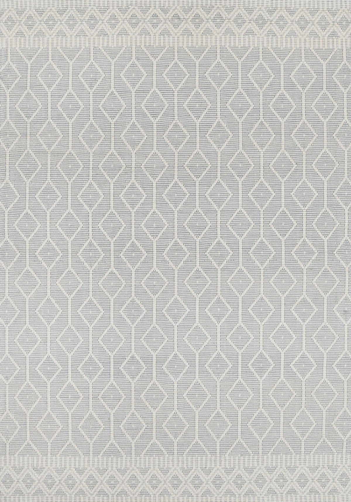Copacabana Lattice Light Grey Wool Rug