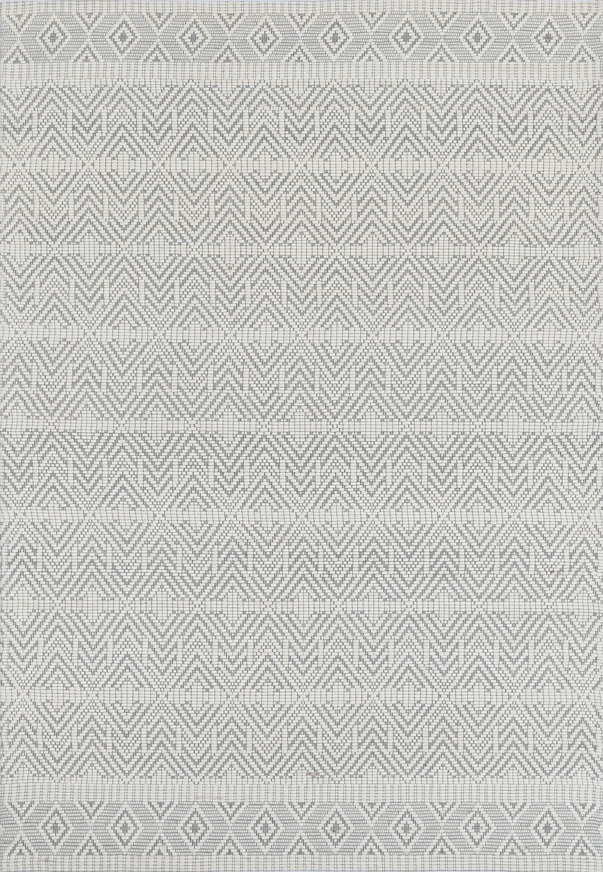 Copacabana Chevron Light Grey Wool Rug