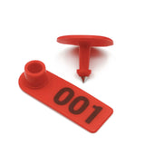 1-100 Cattle Number Ear Tag 5x2cm Set - Mini Red Cow Sheep Pig Livestock Label - Next Deals AU