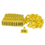 1-100 Cattle Number Ear Tag 6x7cm Set -Medium Yellow Cow Sheep Livestock Label - Next Deals AU
