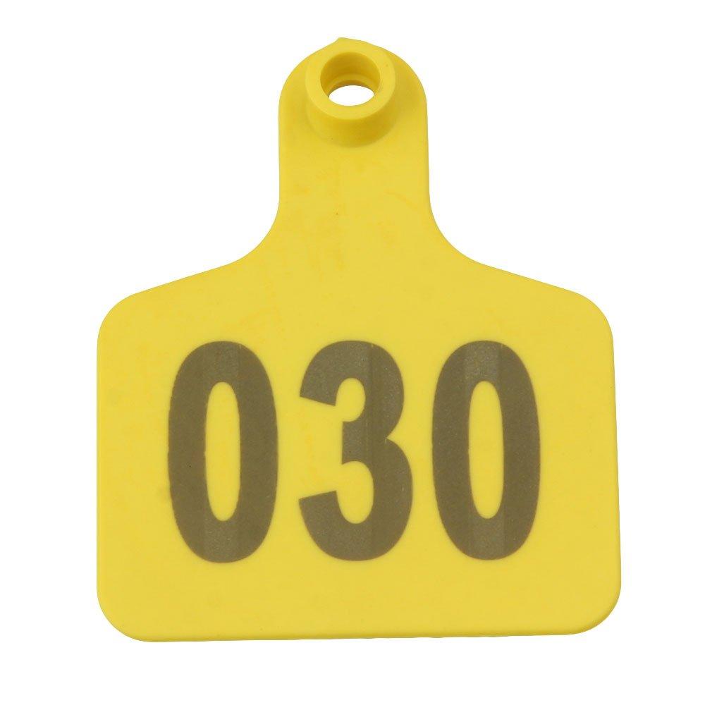 1-100 Cattle Number Ear Tag 6x7cm Set -Medium Yellow Cow Sheep Livestock Label - Next Deals AU