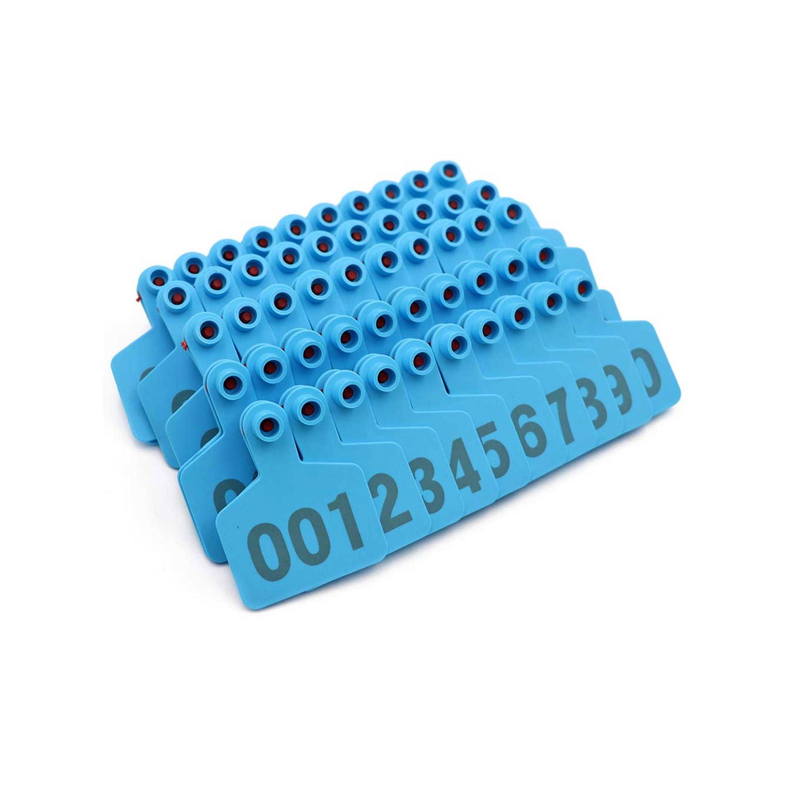 1-100 Cattle Number Ear Tags 5x4cm Set - Small Blue Pig Goat Livestock Label - Next Deals AU