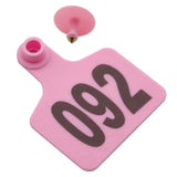 1-100 Cattle Number Ear Tags 5x4cm Set - Small Pink Pig Goat Livestock Label - Next Deals AU