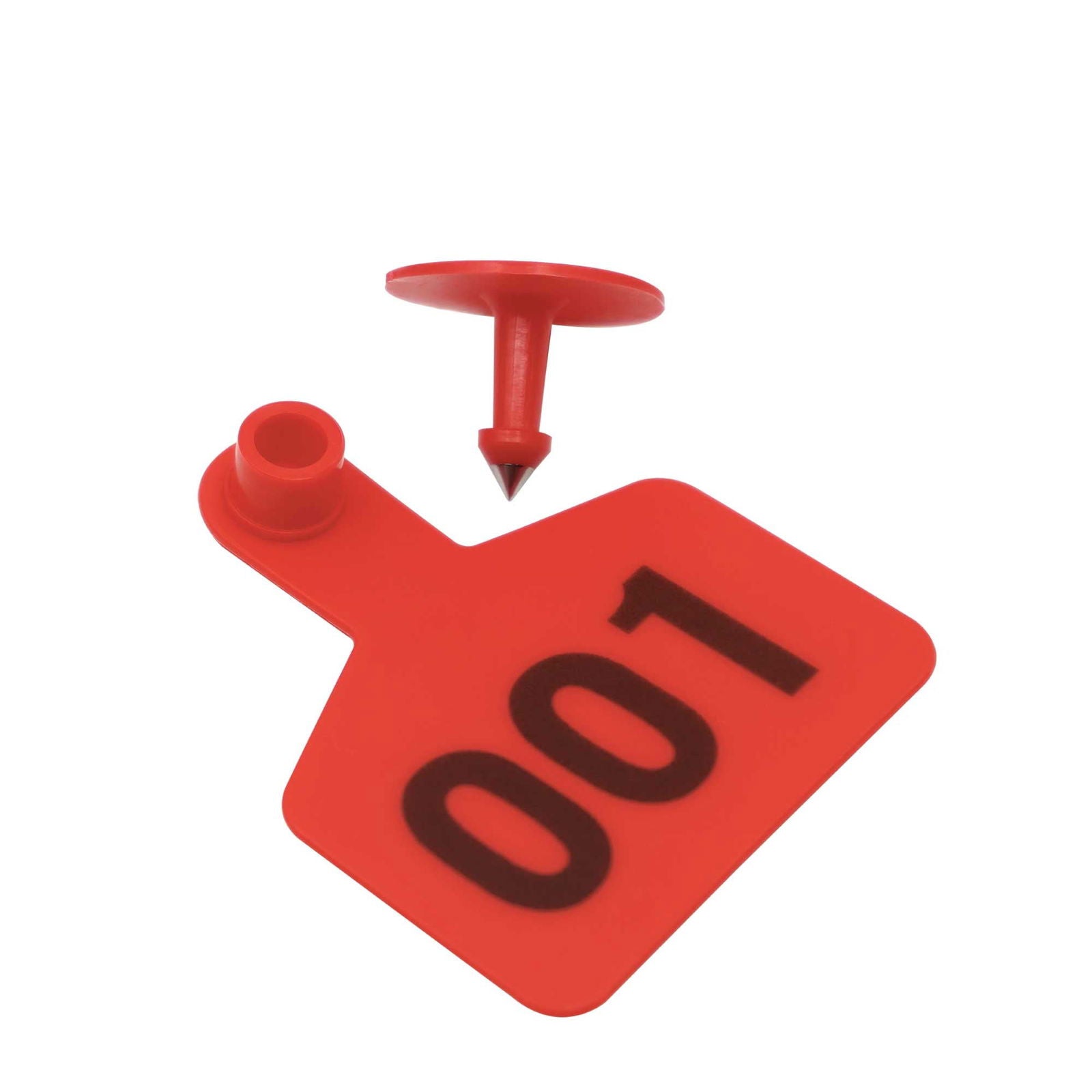 1-100 Cattle Number Ear Tags 5x4cm Set - Small Red Pig Goat Livestock Label - Next Deals AU
