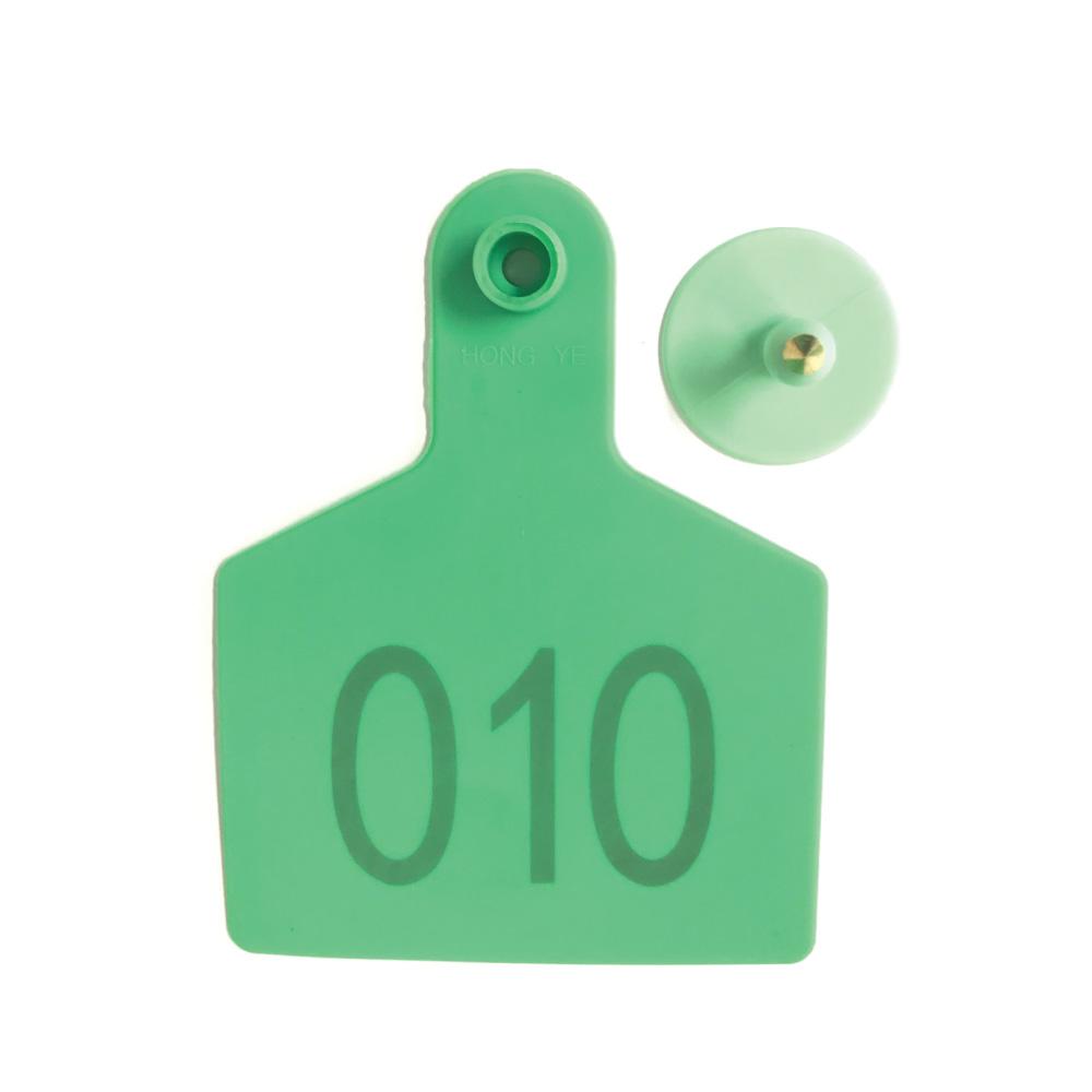 1-100 Cattle Number Ear Tags 7.5x10cm Set - XL Green Cow Sheep Livestock Labels - Next Deals AU