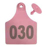1-100 Cattle Number Ear Tags 7x10cm Set - XL Pink Cow Sheep Livestock Labels - Next Deals AU