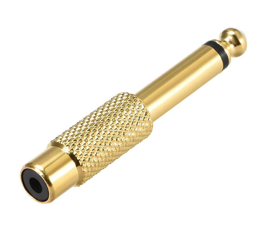 1/4 6.35mm Mono Male To RCA Female Audio Connector Adapter GOLD Plated" - Next Deals AU