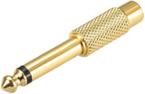 1/4 6.35mm Mono Male To RCA Female Audio Connector Adapter GOLD Plated" - Next Deals AU