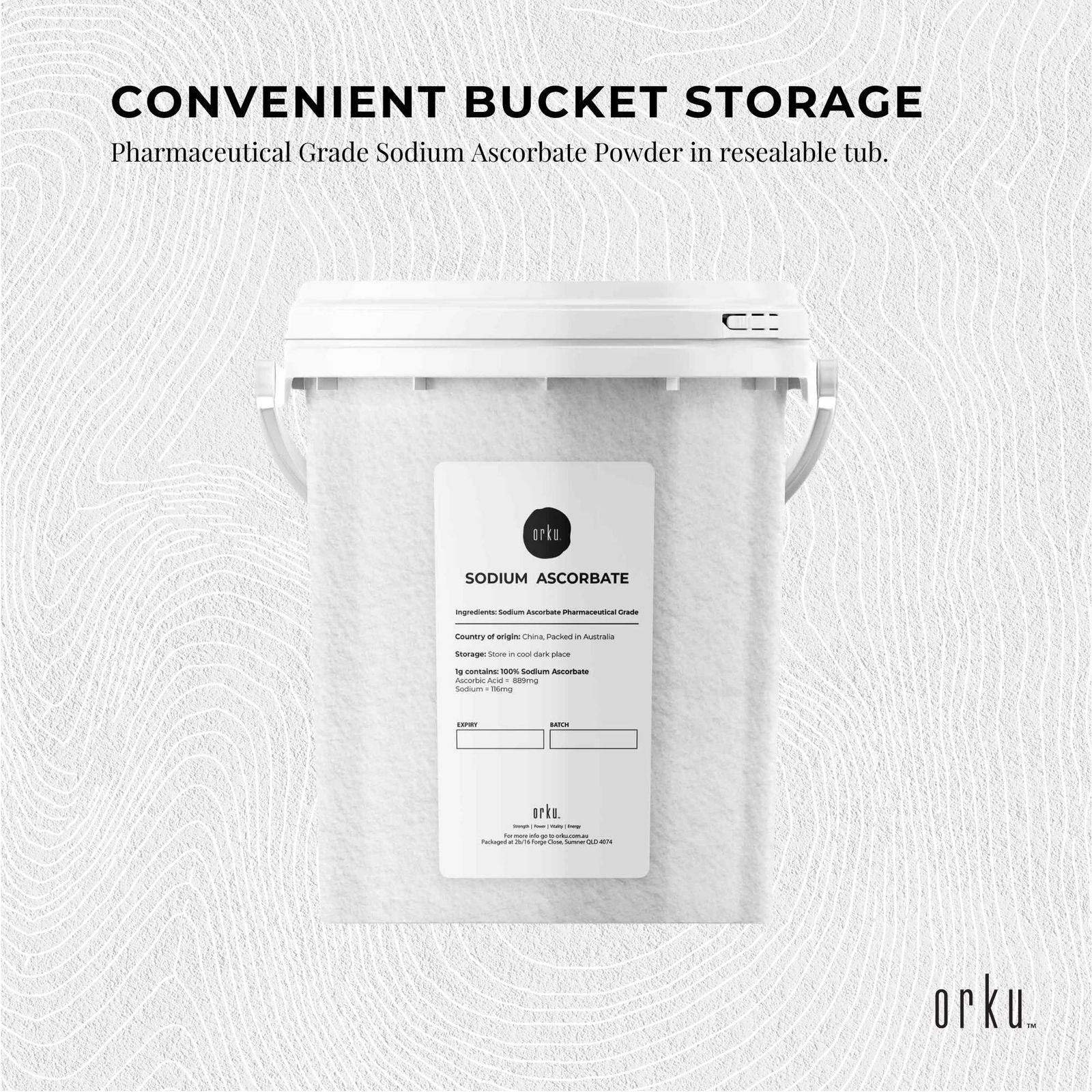 1.2Kg Sodium Ascorbate Powder - Tub Vitamin C Pharmaceutical Grade Ascorbic Acid - Next Deals AU