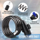 1.2m 2 Keys Bicycle Lock Bike Cable Locks Motorcycle Lock  Mounting Bracket Scooter Lock - Next Deals AU