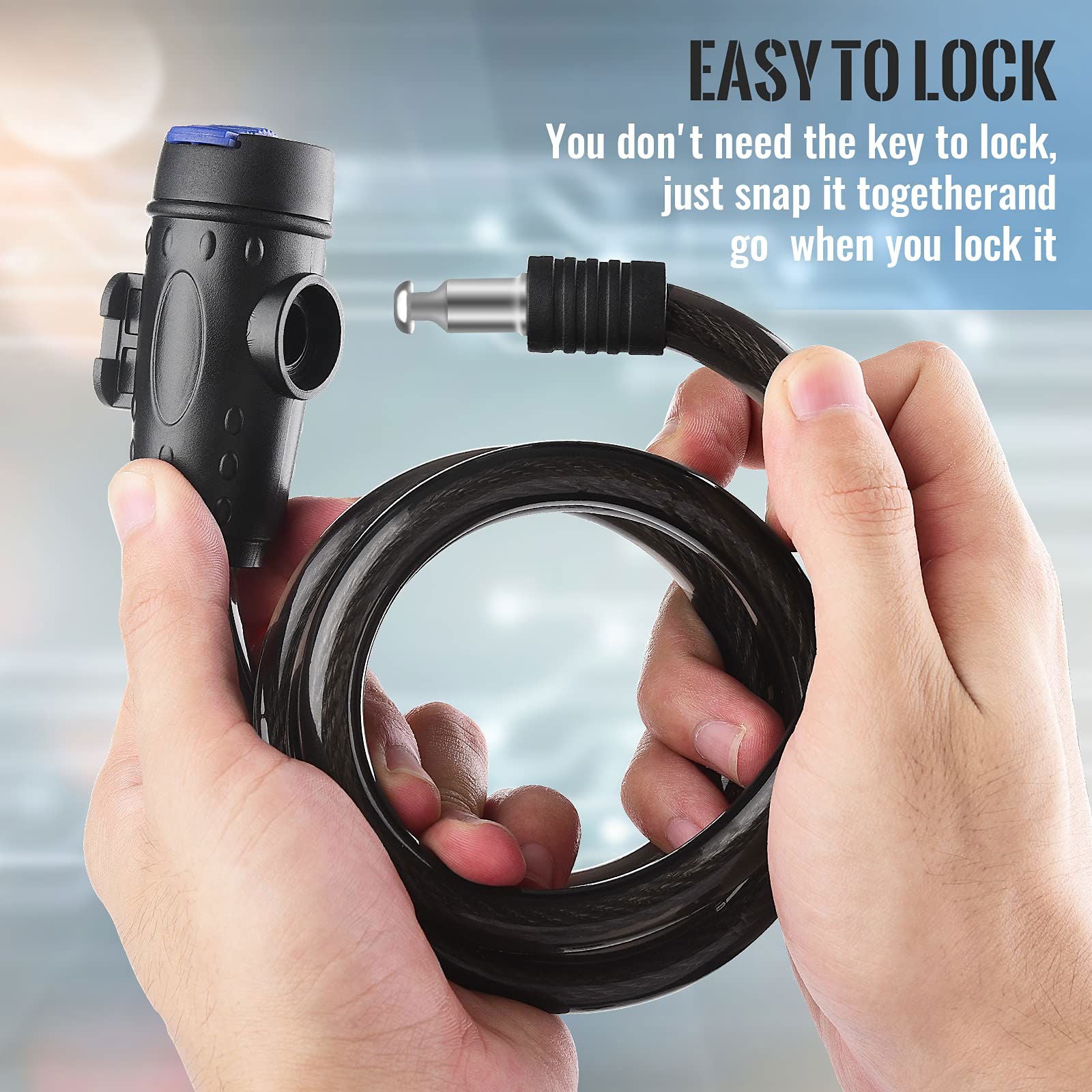 1.2m 2 Keys Bicycle Lock Bike Cable Locks Motorcycle Lock  Mounting Bracket Scooter Lock - Next Deals AU