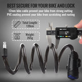 1.2m 2 Keys Bicycle Lock Bike Cable Locks Motorcycle Lock  Mounting Bracket Scooter Lock - Next Deals AU
