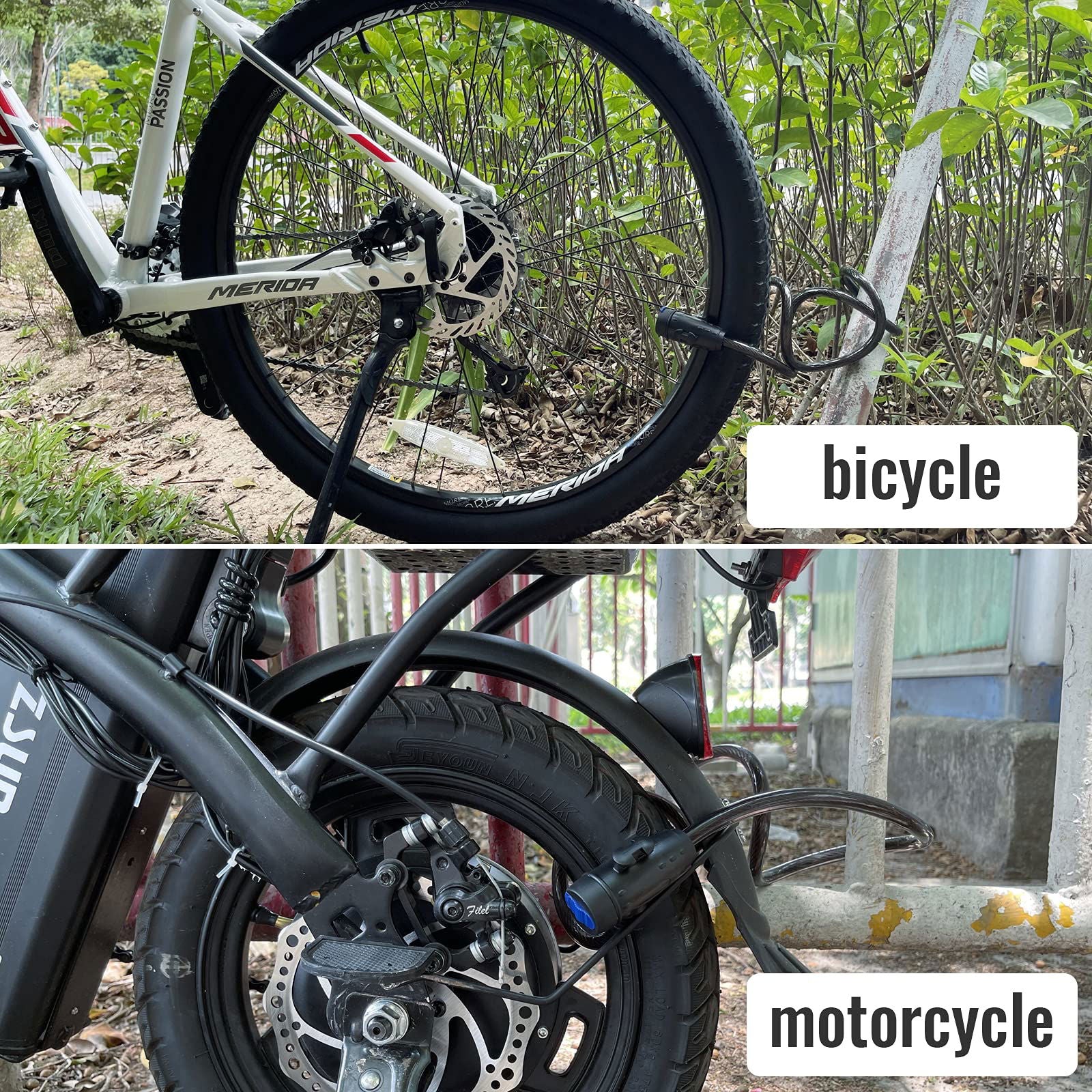 1.2m 2 Keys Bicycle Lock Bike Cable Locks Motorcycle Lock  Mounting Bracket Scooter Lock - Next Deals AU