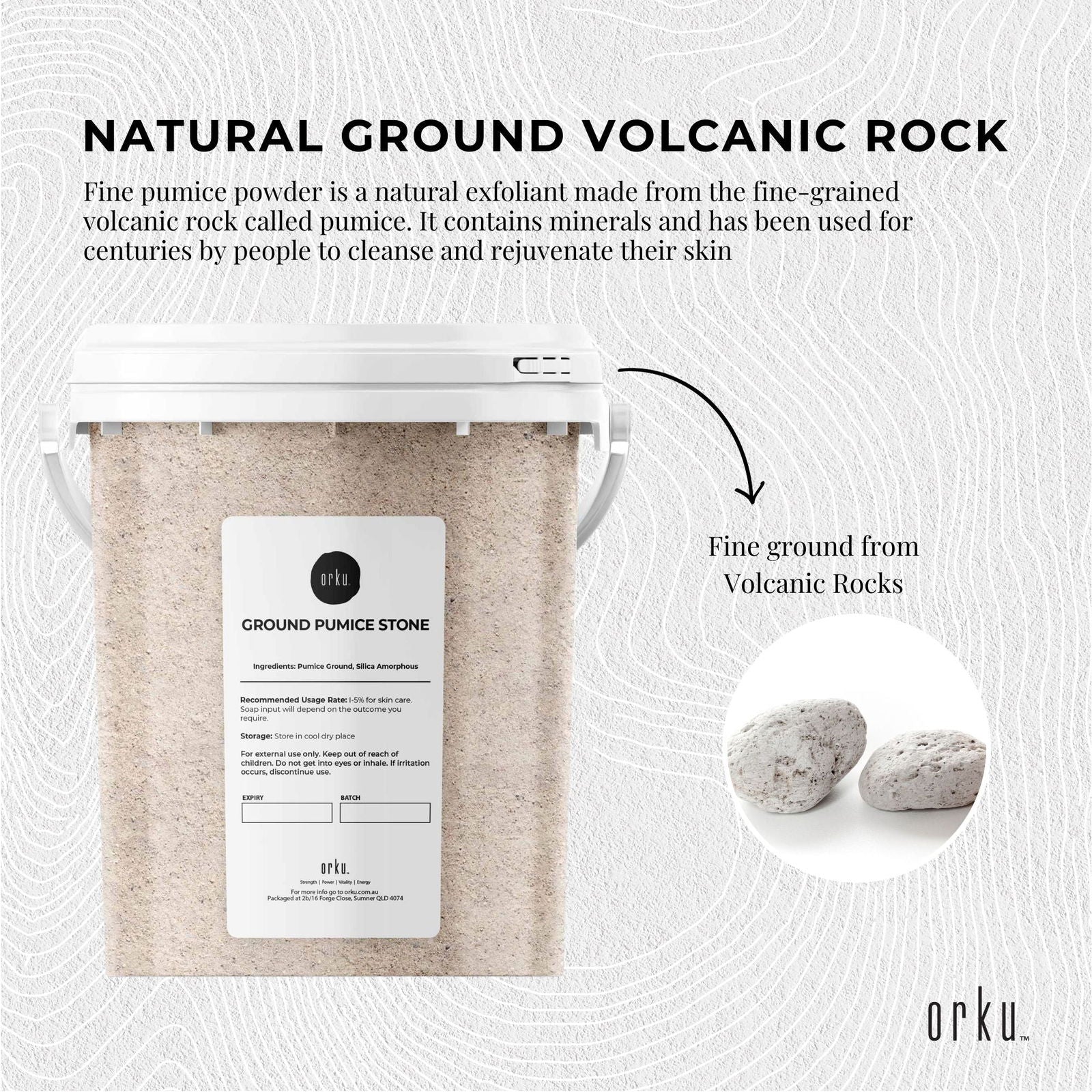 1.3Kg Ground Pumice Stone Granular Powder Tub Exfoliant Body Scrub Soap Additive - Next Deals AU