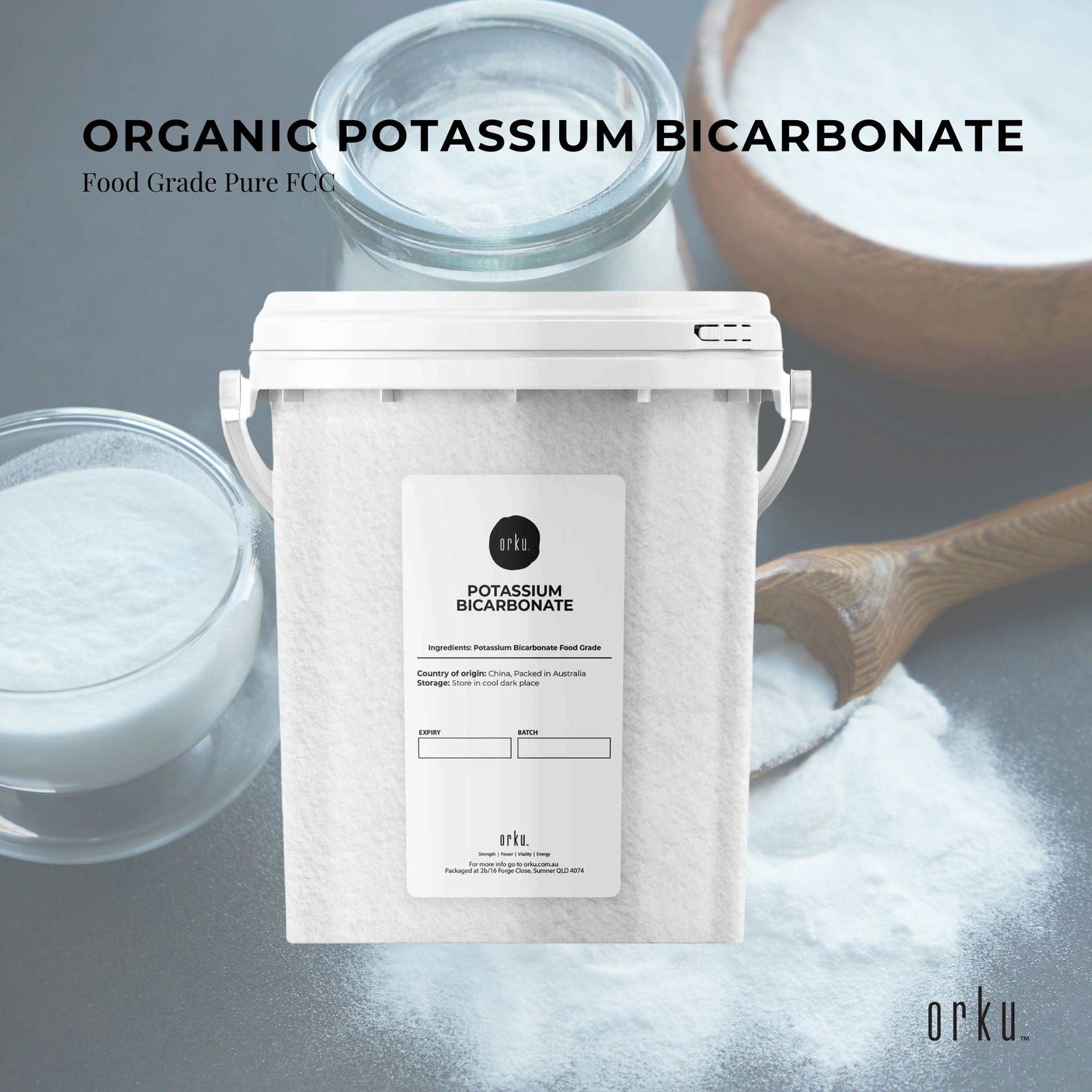 1.3Kg Organic Potassium Bicarbonate Powder Tub Food Grade FCC for Brewing Baking - Next Deals AU