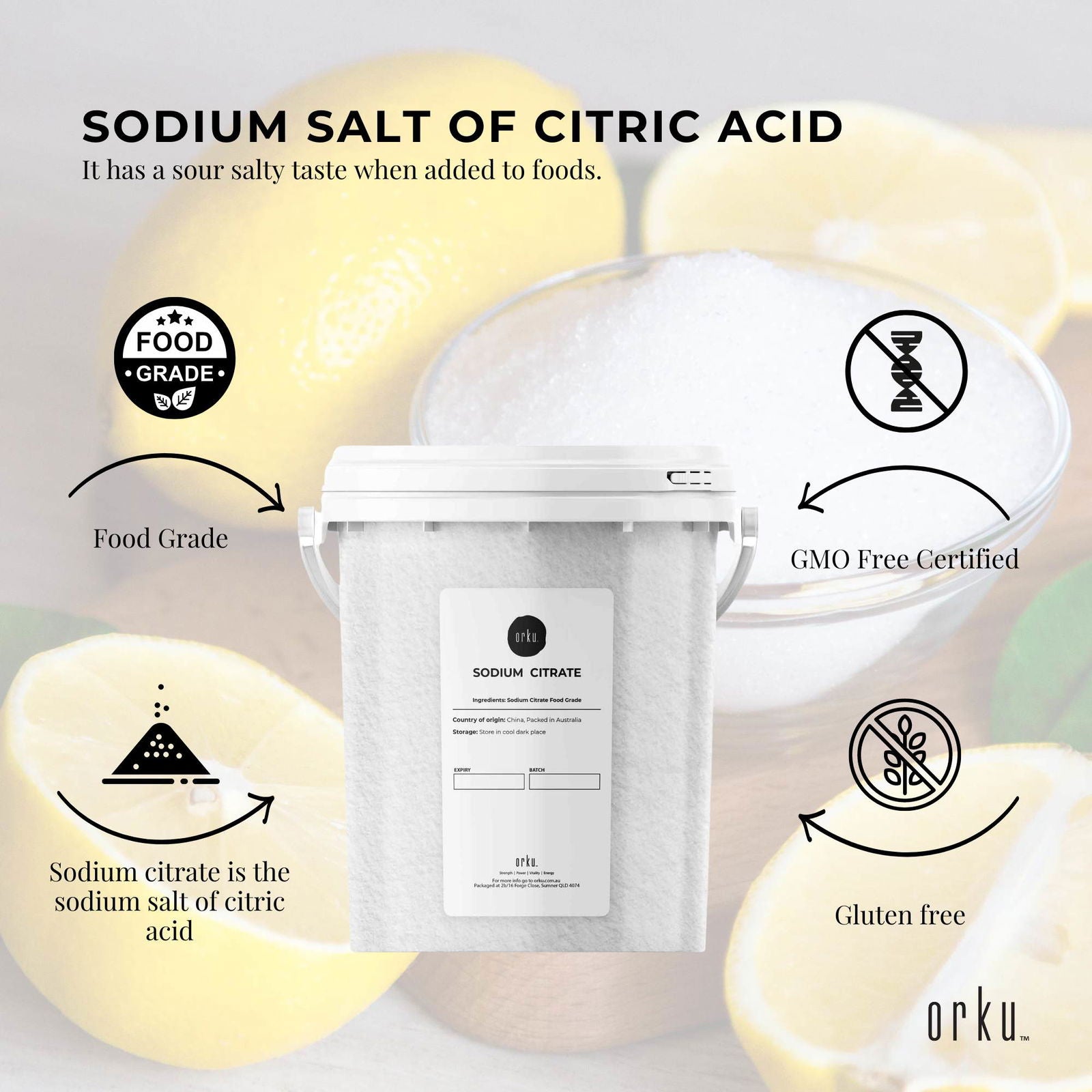 1.3Kg Sodium Citrate Powder Tub - Trisodium Food Grade Salt Acid Prese ...