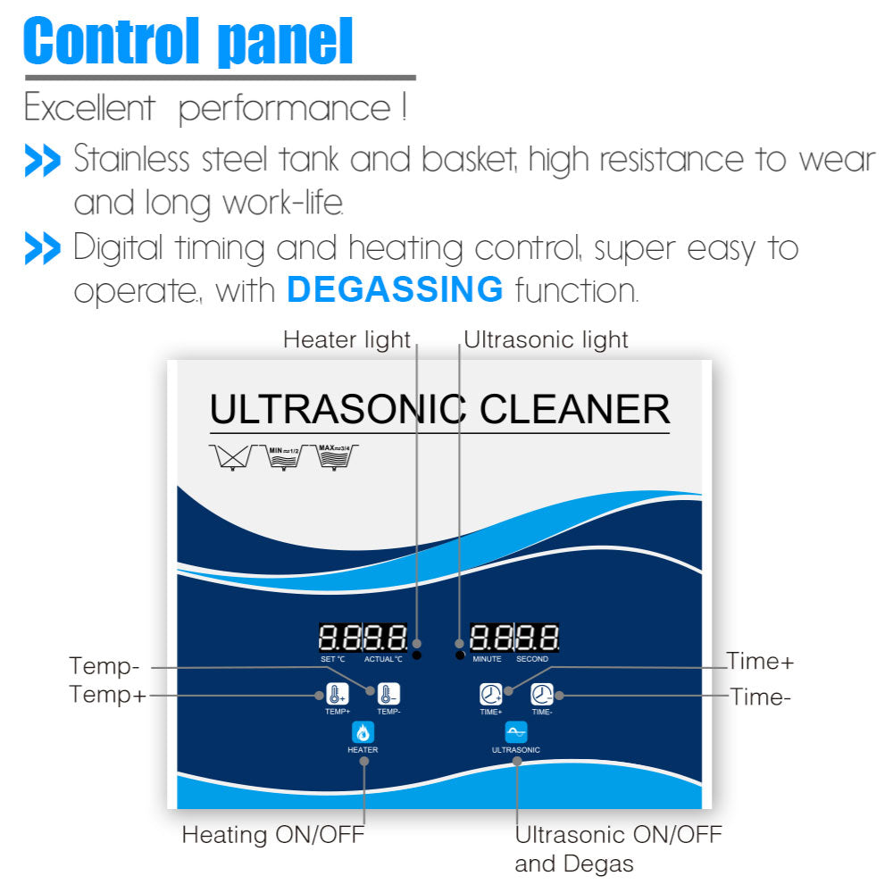 1.3L Digital Ultrasonic Cleaner Jewelry Ultra Sonic Bath Degas Parts Cleaning - Next Deals AU