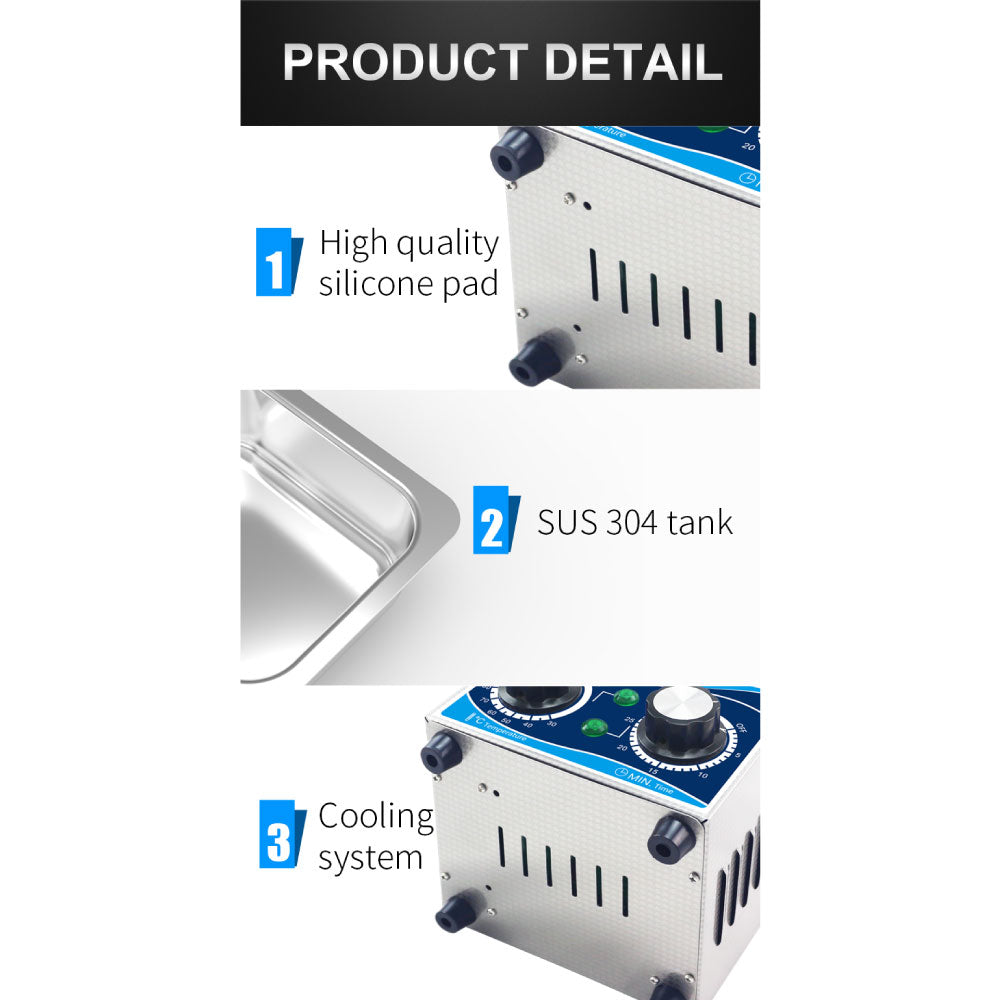 1.3L Digital Ultrasonic Cleaner Jewelry Ultra Sonic Bath Degas Parts Cleaning - Next Deals AU
