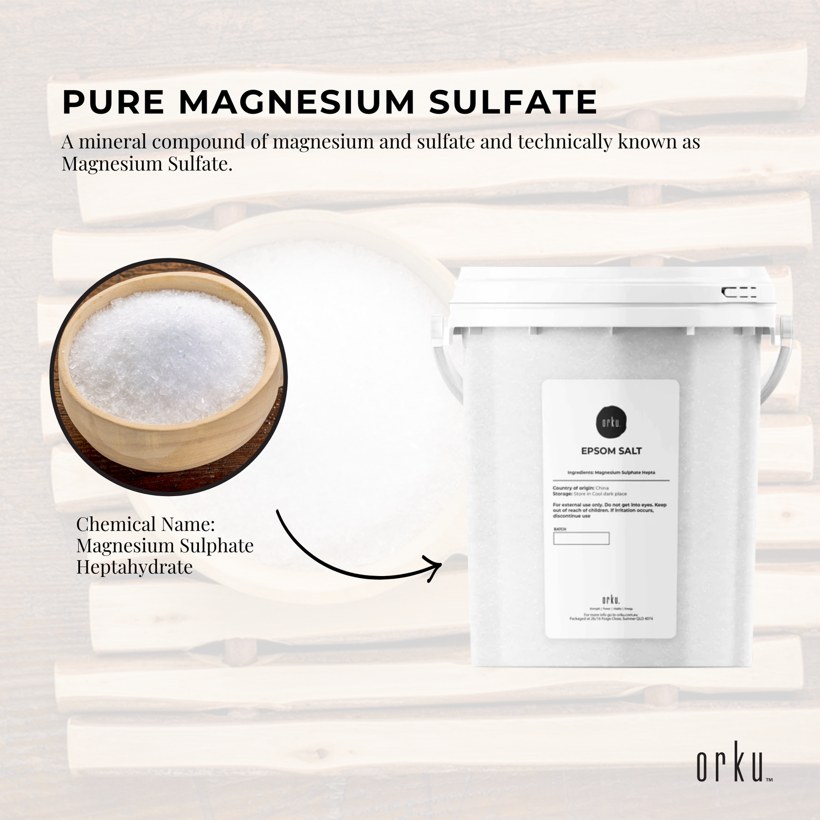 1.3kg Epsom Salt Tub - Magnesium Sulphate For Bath Skin Body Skin Care - Next Deals AU