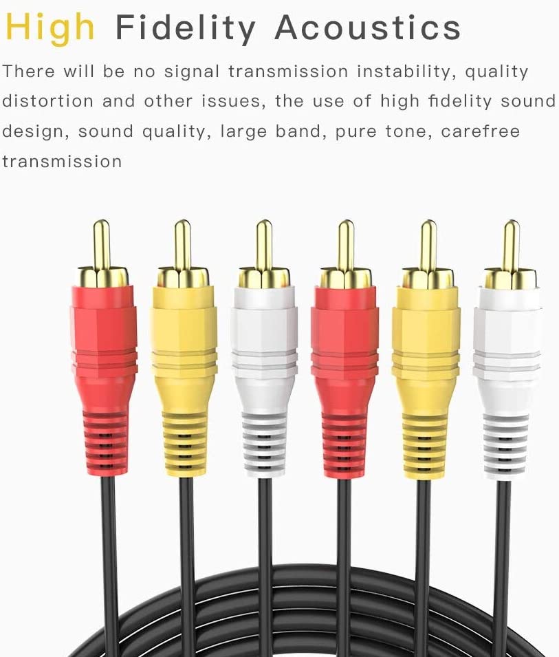 1.5M 3 RCA 3RCA L + R + V Composite AV Audio Video Cable Gold Male Plated M/M - Next Deals AU