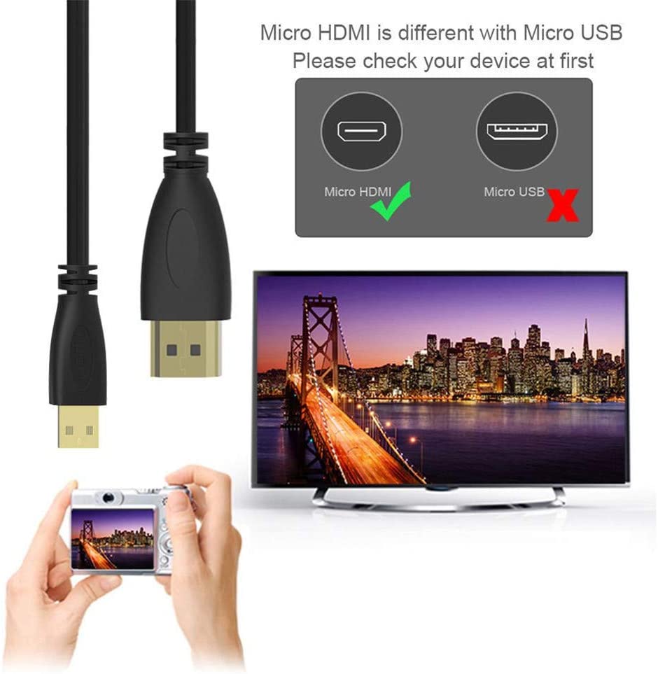1.5M Micro HDMI to HDMI Adaptor Cable 1080P TV AV Adapter Audio Video Converter - Next Deals AU