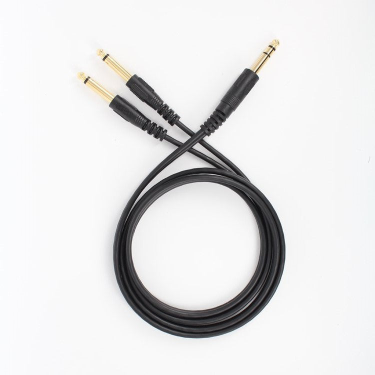 1.5m Gold Plated 6.35mm Male to 2x 6.35mm Male Mono Y Splitter Audio Cable - Next Deals AU