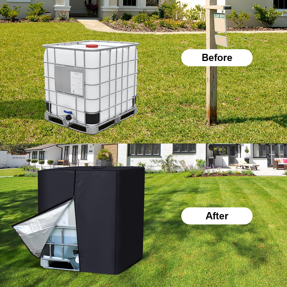 1000L 275 Gallon 420D IBC Tote Water Tank Cover Sunshade Waterproof Protective Cover IBC Tote Covers - Next Deals AU