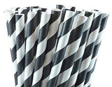 1000 Bulk Wholesale Pack Black White Drinking Straws Biodegradable Eco Paper Birthday Party Event Bistro Bar Cafe Take Away - Next Deals AU