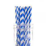 1000 Bulk Wholesale Pack Blue White Drinking Straws Biodegradable Eco Paper Birthday Party Event Bistro Bar Cafe Take Away - Next Deals AU