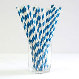 1000 Bulk Wholesale Pack Blue White Drinking Straws Biodegradable Eco Paper Birthday Party Event Bistro Bar Cafe Take Away - Next Deals AU