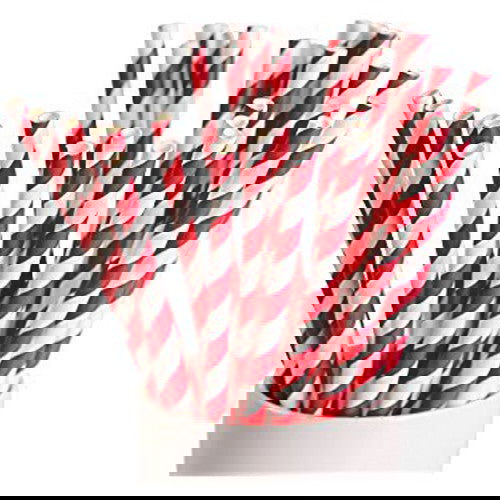 1000 Bulk Wholesale Pack Red White Drinking Straws Biodegradable Eco Paper Birthday Party Event Bistro Bar Cafe Take Away - Next Deals AU