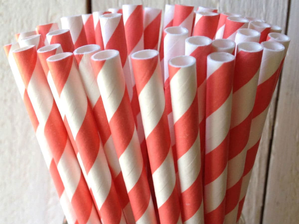 1000 Bulk Wholesale Pack Red White Drinking Straws Biodegradable Eco Paper Birthday Party Event Bistro Bar Cafe Take Away - Next Deals AU
