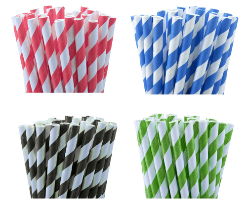 1000 Bulk Wholesale Pack Red White Drinking Straws Biodegradable Eco Paper Birthday Party Event Bistro Bar Cafe Take Away - Next Deals AU