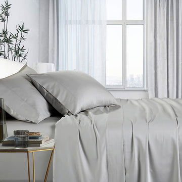 1000tc bamboo cotton sheet set king silver - Next Deals AU