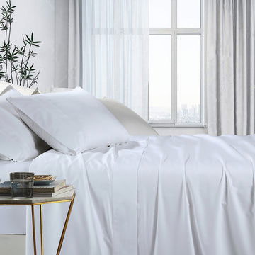1000tc bamboo cotton sheet set mega queen white - Next Deals AU