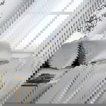 1000tc bamboo cotton sheet set queen silver - Next Deals AU