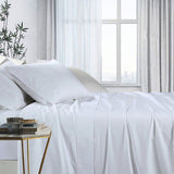 1000tc bamboo cotton sheet set single white - Next Deals AU