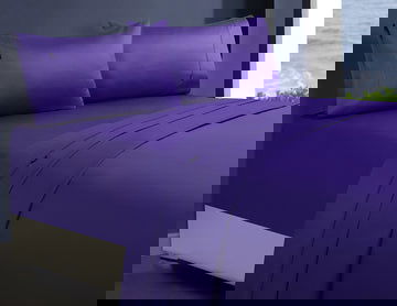 1000tc egyptian cotton 1 fitted sheet and 2 pillowcases queen violet - Next Deals AU